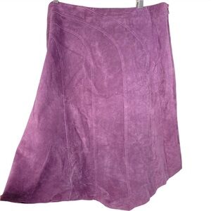 i.e.  Suede Asymmetrical Skirt 100% Leather Size 16 NWT